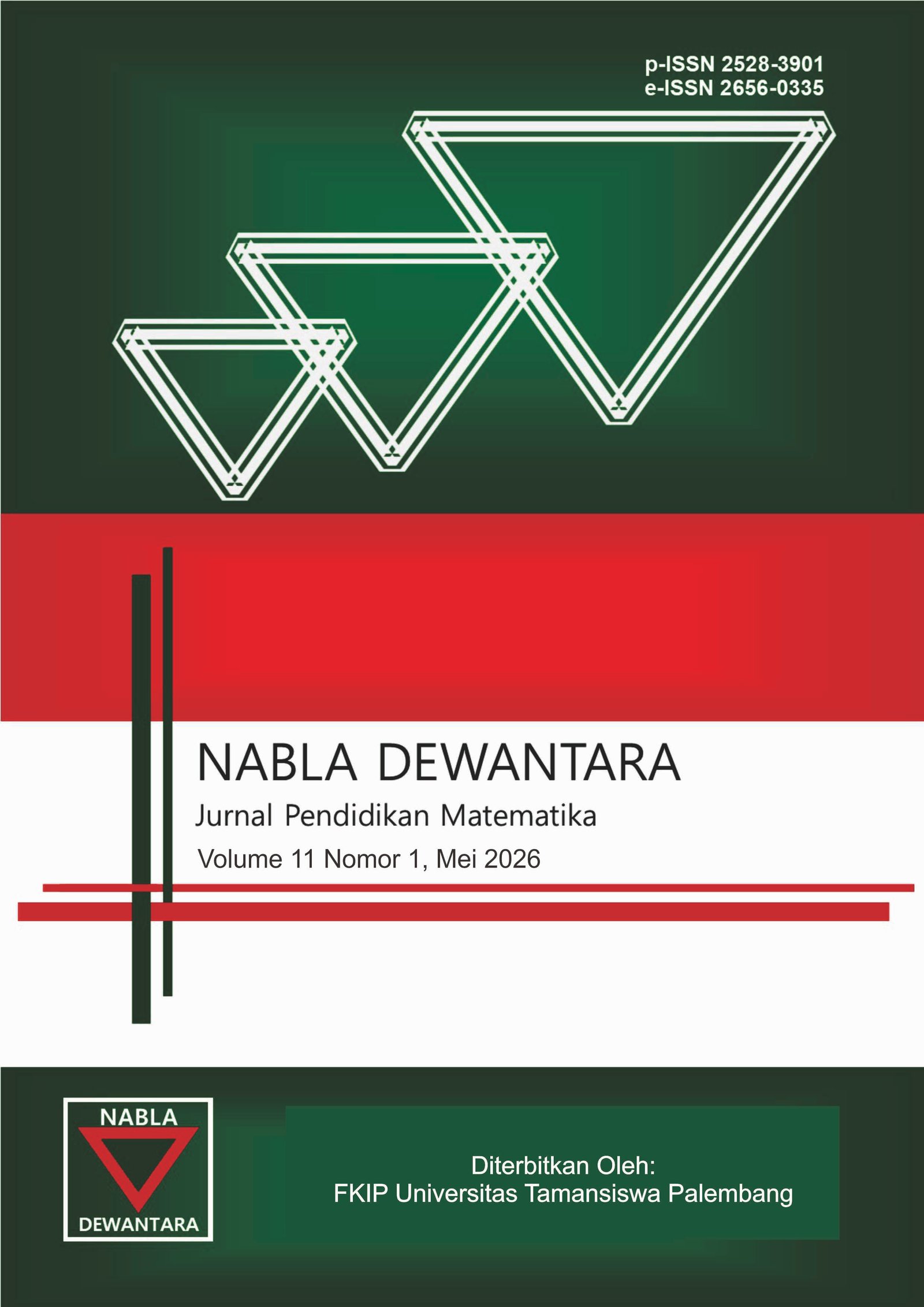 					View Vol. 11 No. 1 (2026): Nabla Dewantara: Jurnal Pendidikan Matematika
				